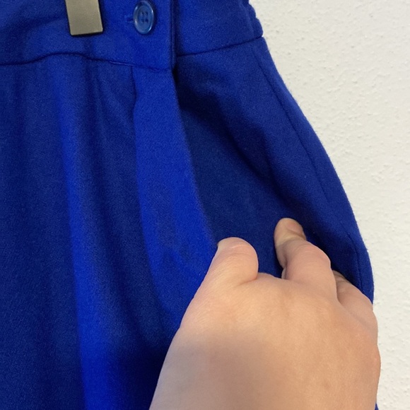 Vintage Cordon of Philadelphia Wool Midi Skirt with Pockets Size 36 Large Indigo - Picture 3 of 6